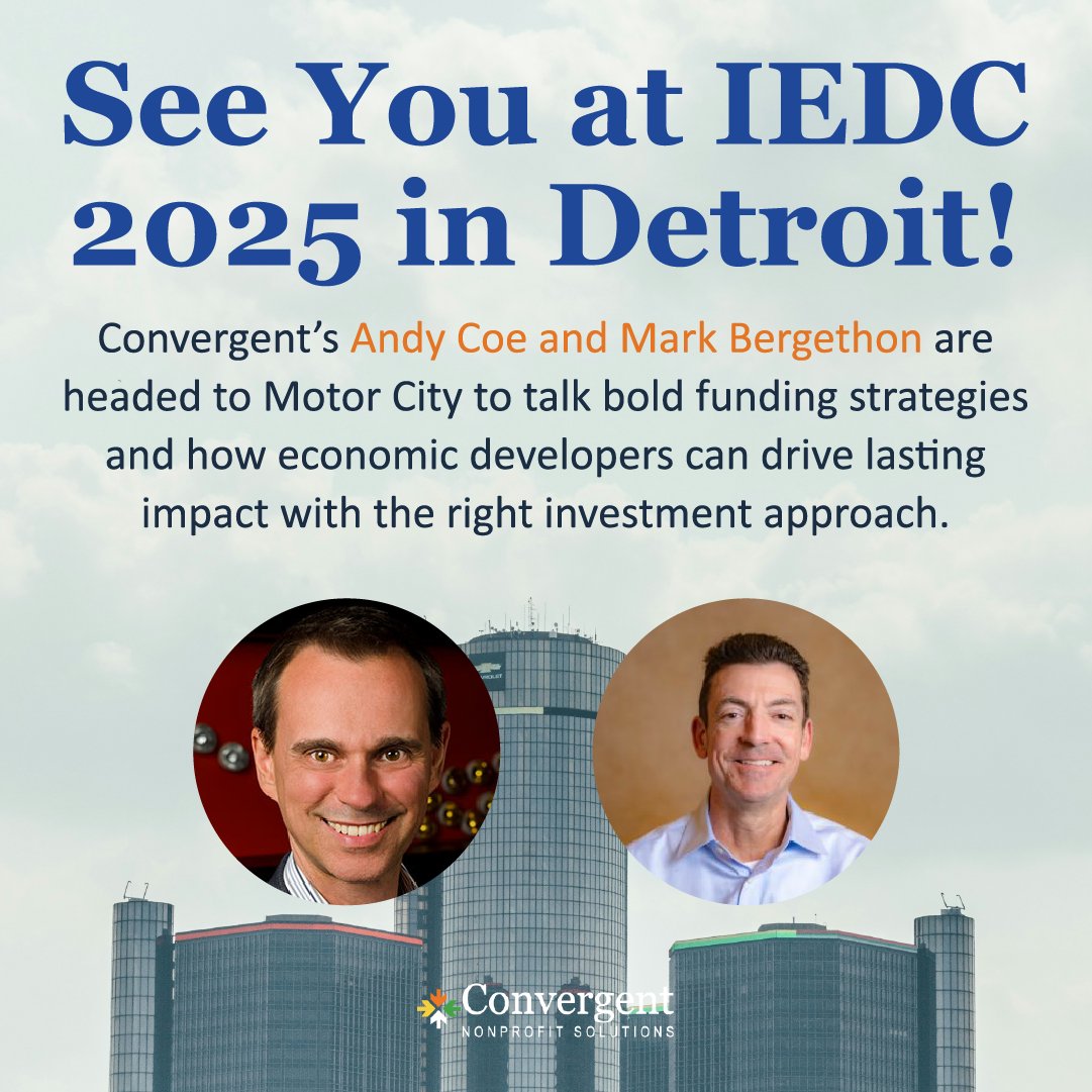 FundingResults's tweet image. ✈️ #ConvergentNonprofit @FundingResults’ Andy Coe &amp;amp; Mark Bergethon are heading to Detroit, Sept. 14-17, to meet with economic developers at the 2025 IEDC Annual Conference! Let us know if you’re attending #IEDC2025!

#EcoDev #CapitalCampaigns #FundingStrategy #CommunityImpact