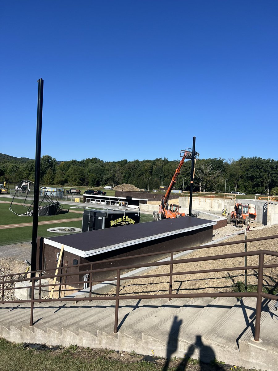 Jason_A_Rathbun's tweet image. There will be a lot of progress the next two weeks. Poles and netting going in now! Brink backstop completed 👀
Fred Handler Park coming together 
#UnFurl
#FreeBonniesBaseball