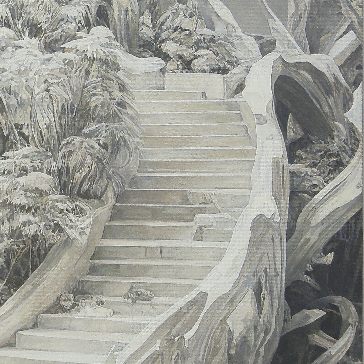 A part of “Visualium Ⅰ”
painting: 31-5/8 x 31-5/8 in
Full view: gutchee.com/p1.htm
Just as an aquarium traps a miniature ecosystem within a tank, Visualarium encapsulates the Third World—neither real nor imaginary—within a single canvas.

#contemporaryart #oilpainting