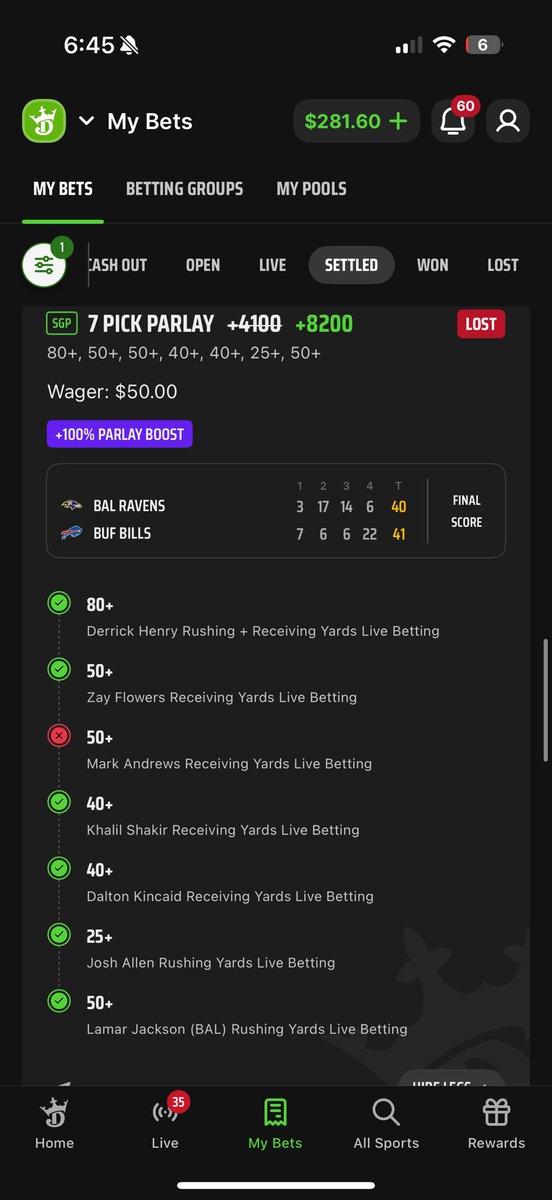 JBaldy20's tweet photo. @DKSportsbook Mark Andrews straight up pain… https://t.co/pQc42SS0Bj
