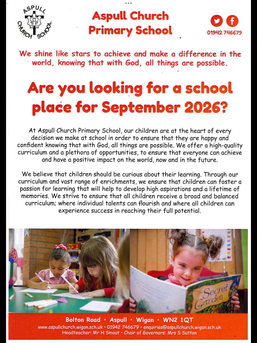 AspullChurchSch's tweet image. We are delighted to be showcasing our wonderful school again this year! Please SHARE, SHARE and SHARE some more so we can see as many families as possible! ❤️