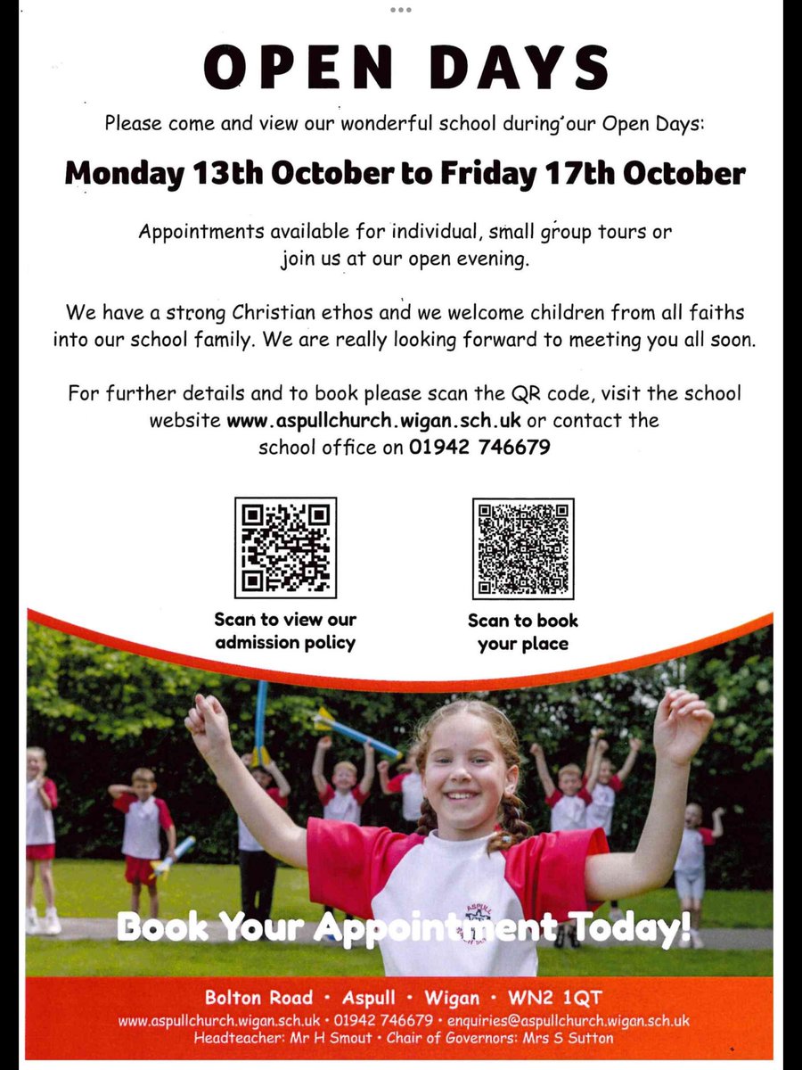 AspullChurchSch's tweet image. We are delighted to be showcasing our wonderful school again this year! Please SHARE, SHARE and SHARE some more so we can see as many families as possible! ❤️