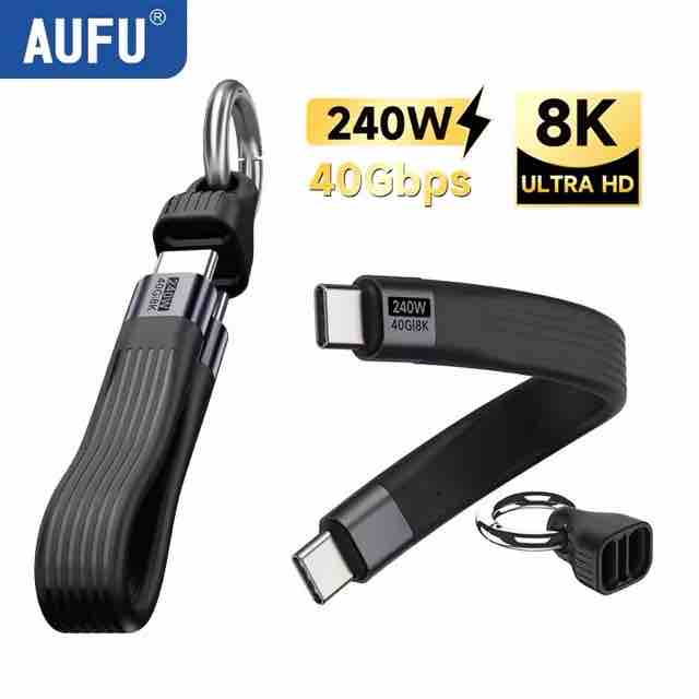 AUFU USB4 PD240W データケーブル 40Gbps x2 【¥162】-アリエク特価アラート