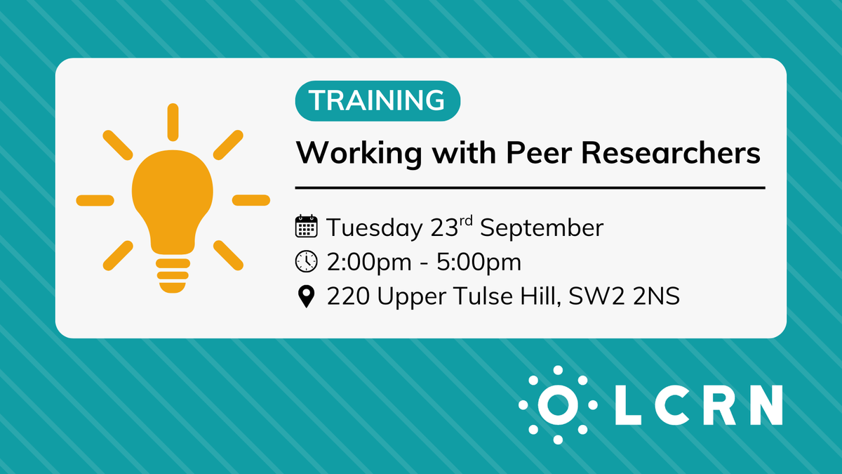 HighTreesCDT's tweet image. Curious about working with peer-researchers on your next project? 🤝

Come along to the Lambeth Community Research Network’s FREE training!
🗓️ 23rd September
🕑 2pm – 5pm
📍 220 Upper Tulse Hill, SW2 2NS

Register here: bit.ly/4ghJQOi

#FreeTraining #CommunityResearch