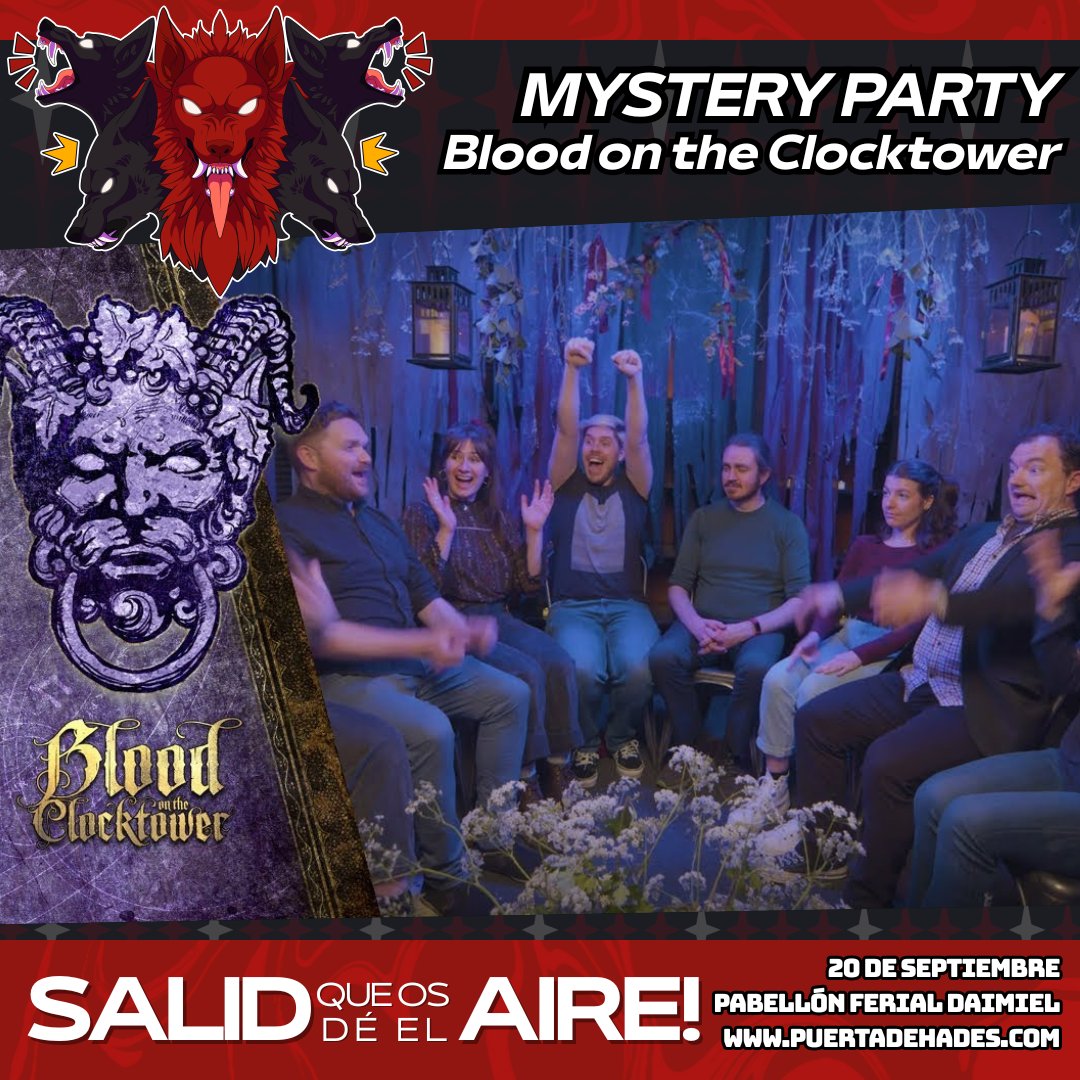Este año también contaremos con dos pases de Mystery Party. Si los juegos de deducción, misterio y roles ocultos son lo vuestro. Ni os lo penséis ;)

- Cthulhu docs.google.com/forms/d/1A687G…

- Clocktower docs.google.com/forms/d/19E9hk…