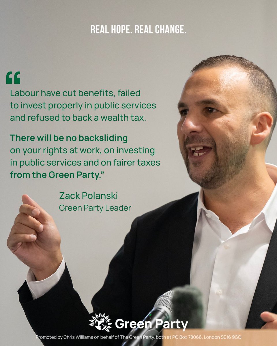 The Green Party (@thegreenparty) on Twitter photo "Workers can be sure to feel at home with us."
<a href="/ZackPolanski/">Zack Polanski</a> on the Green Party's commitment to workers ahead of speaking at a panel event <a href="/The_TUC/">Trades Union Congress</a> conference today. "Workers can be sure to feel at home with us."
<a href="/ZackPolanski/">Zack Polanski</a> on the Green Party's commitment to workers ahead of speaking at a panel event <a href="/The_TUC/">Trades Union Congress</a> conference today.