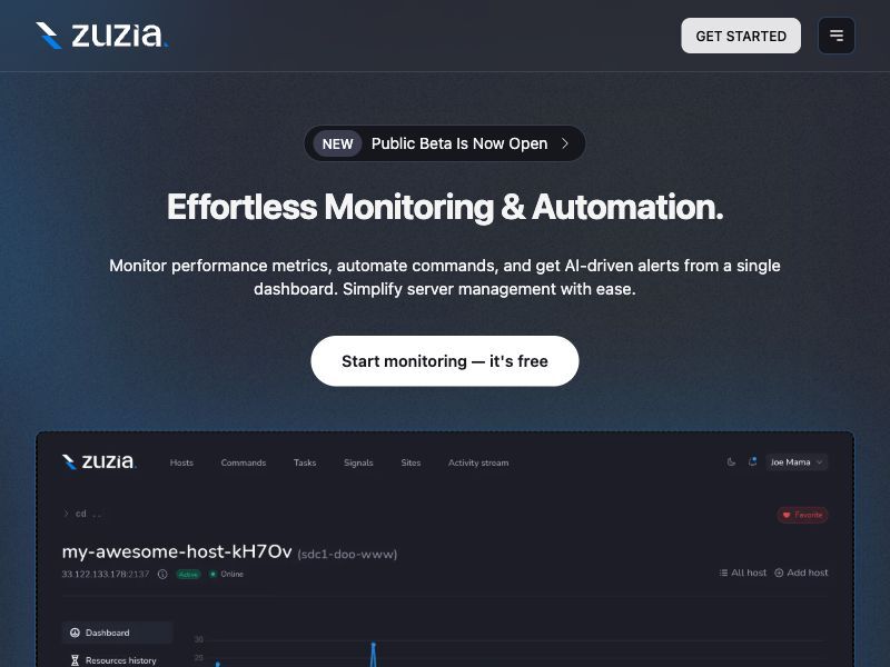 AwesomeIndieBot's tweet image. zuzia.app - AI-Powered Server Monitoring (@zuzia_app): #AI #ServerMonitoring #Automation #DevOps #TaskScheduler #Cloud
#Analytics #SaaS #Startup
