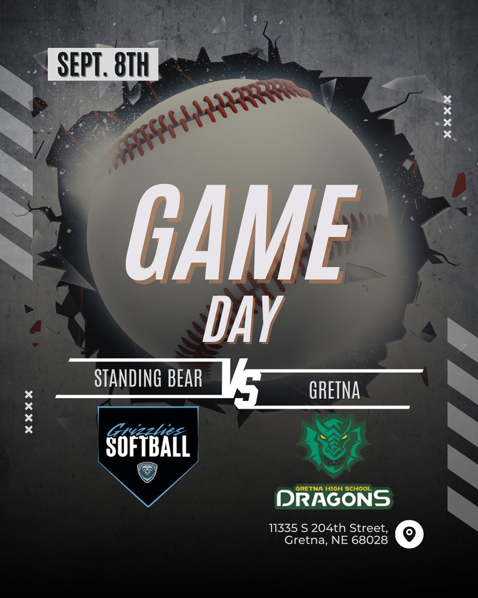 It's GAME DAY Grizzlies!! Today our Reserve/JV team will take on the Gretna Dragons! Follow along on GameChanger, game starts at 5pm! #GoGrizzGo