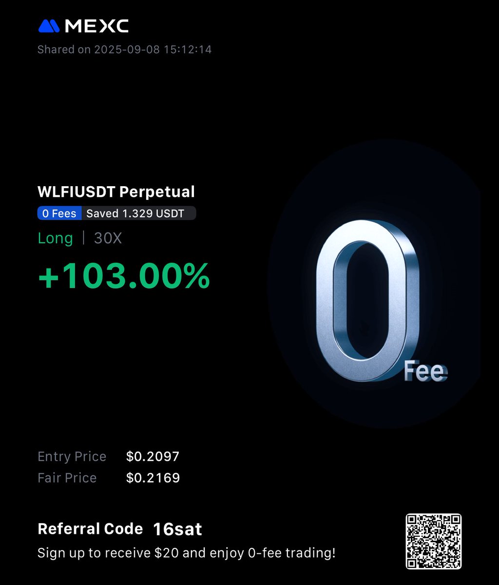 BlockchainApoc's tweet image. $WLFI Long position | 103% profit | @worldlibertyfi