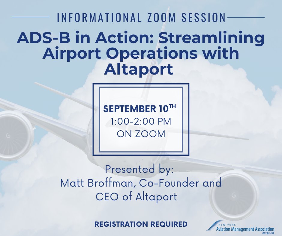 Join us Wednesday, September 10 with Matt Broffman, Co-Founder &amp; CEO of Altaport. Discover how their integrated platform streamlines and optimizes transient aircraft operations, relationships, and revenue management at GA airports and FBOs. Register here: bit.ly/46nnwzm