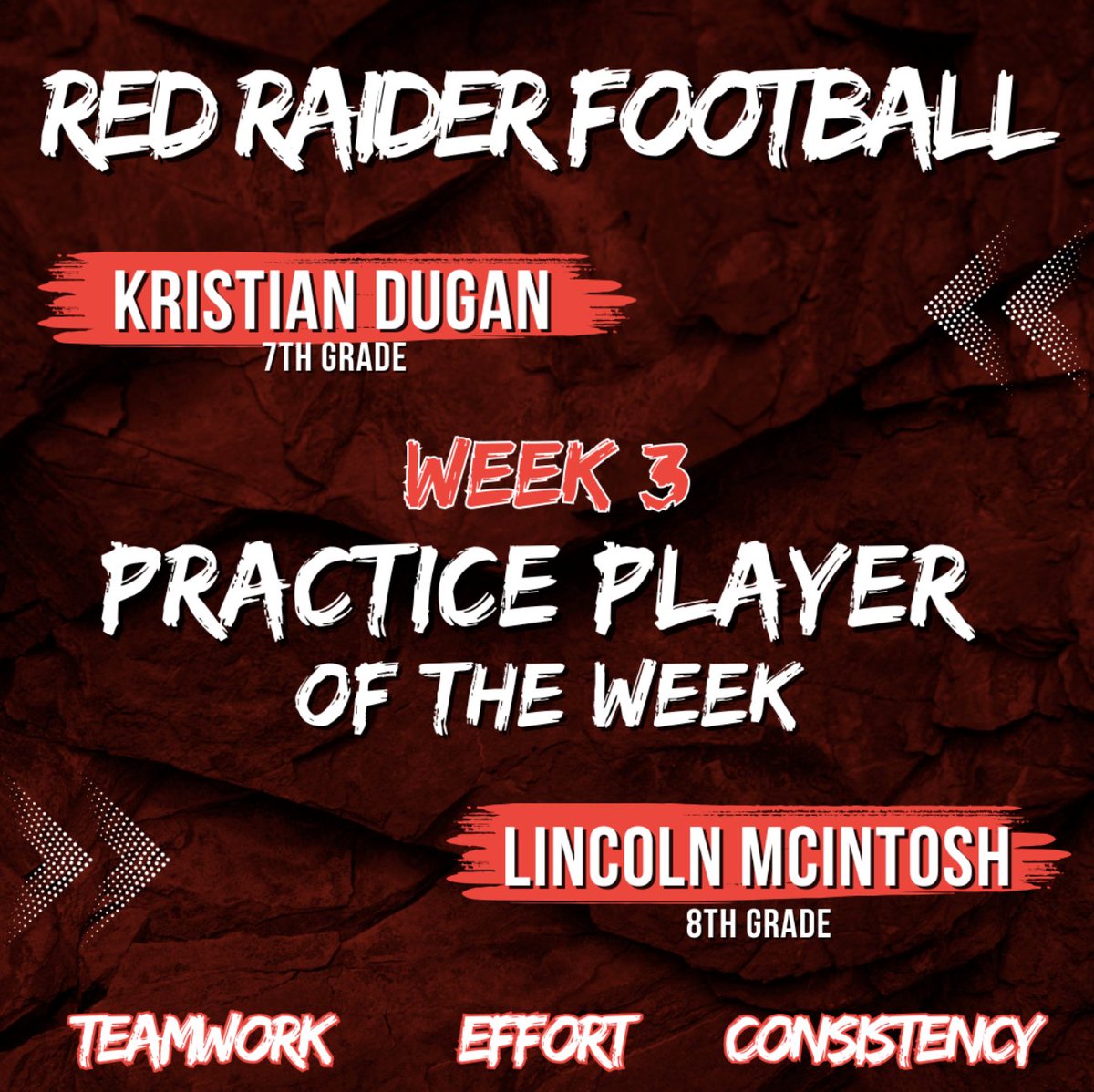 WMS 🏈
Practice Players of the Week