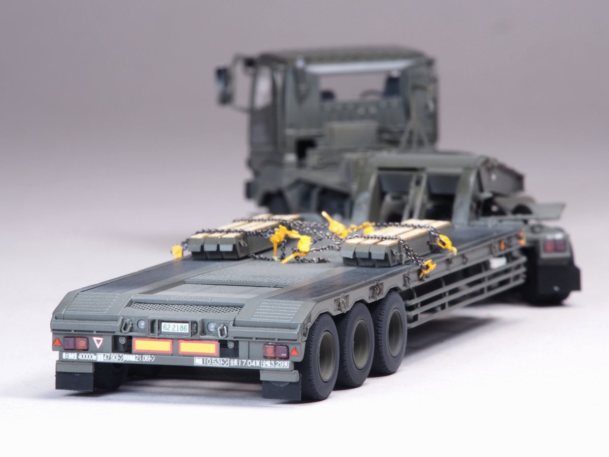 fuusanhobby's tweet image. #これ見た人全員自慢のテールを晒す
#アオシマ #scalemodel #plasticmodel
アオシマ 1/72 陸上自衛隊 73式特大型セミトレーラー