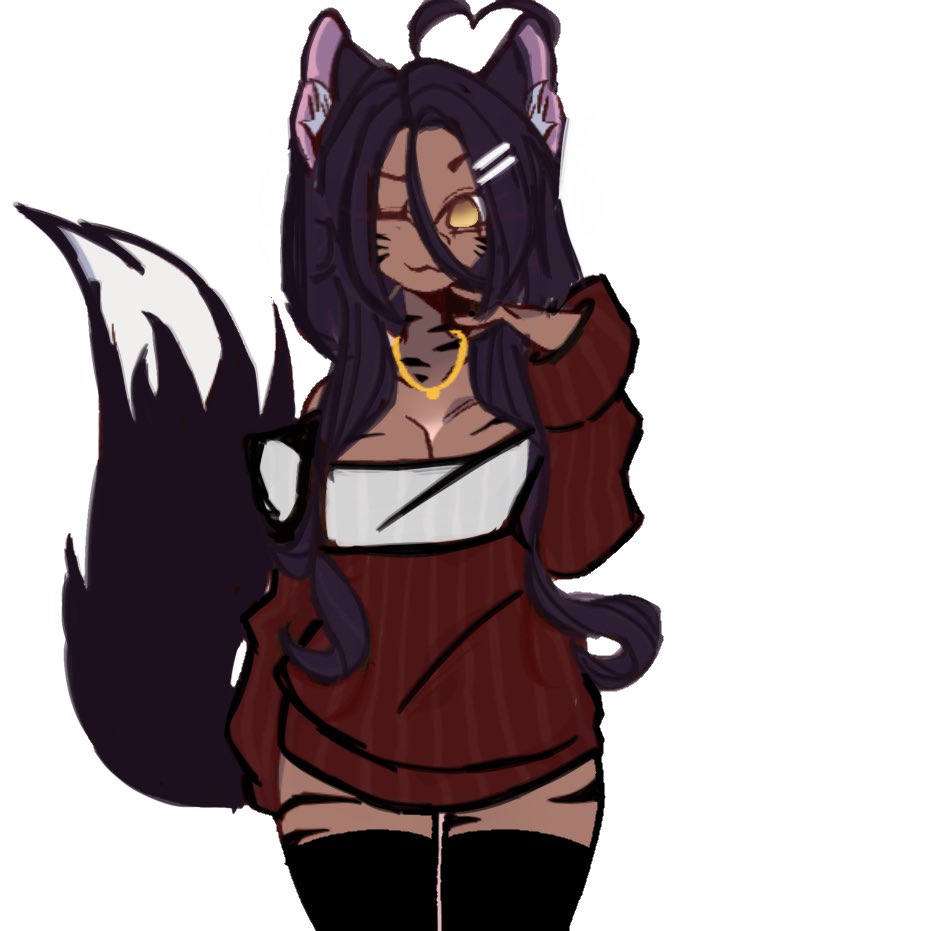 finally made my aph yume on picrew! (with some personal retouches), her name is Akita and she’s a kitsune with 7 tails but hides them :3