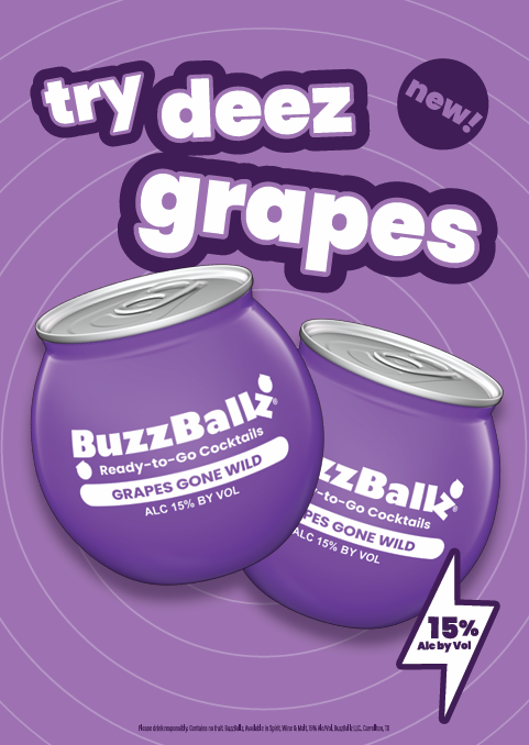 🍇 NEW FLAVOR DROP 🍇
Say hello to Grapes Gone Wild by <a href="/BUZZBALLZ/">BUZZBALLZ</a>  &amp; turn up your tastebuds💜
#grapesgonewild #buzzballz #grapes
Must be 21+. Please drink responsibly.