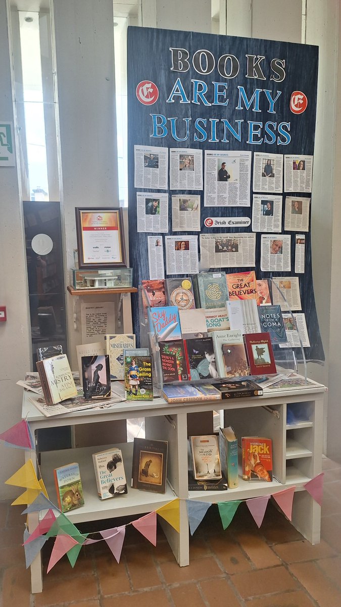 corkcolibrary's tweet image. Come choose from the #Bantrylibrary display of recommended reads from the popular ‘Books are my business’ series in the Irish Examiner, curated by Marjorie Brennan.