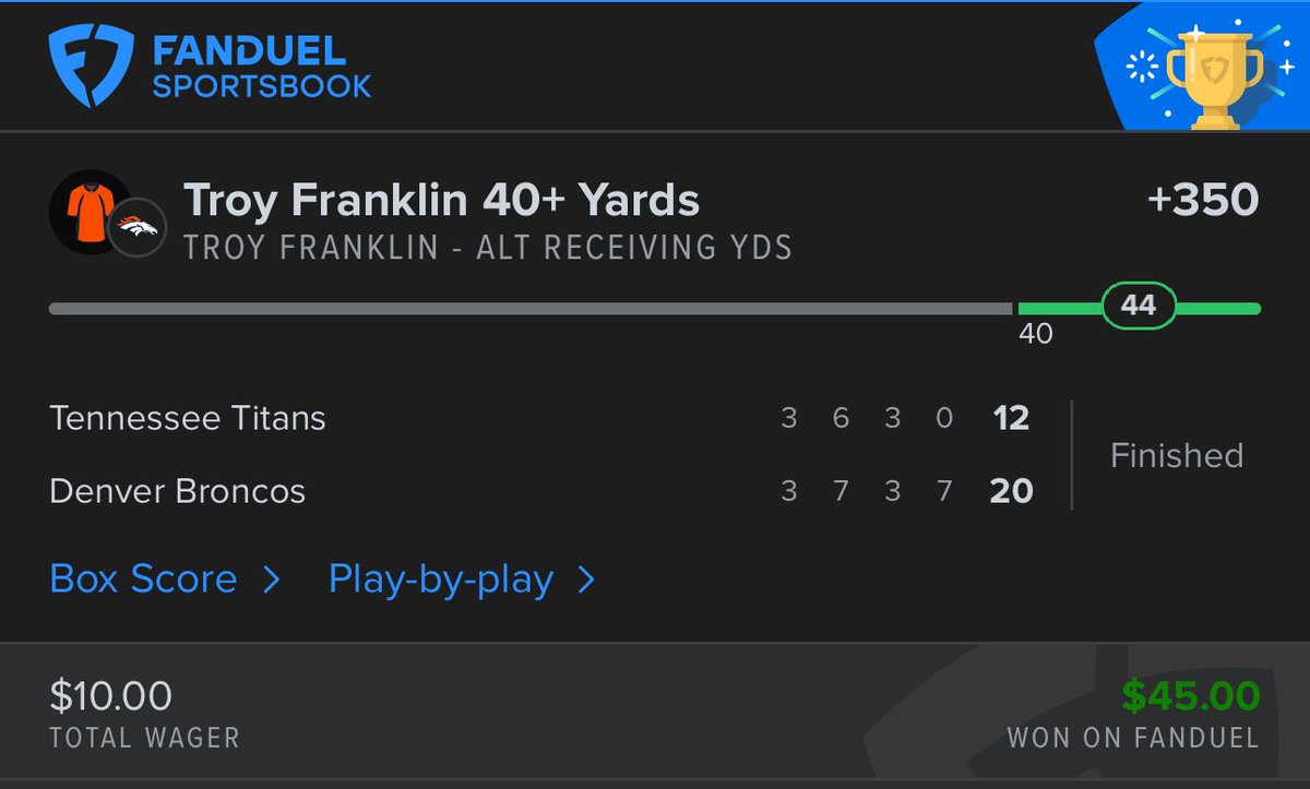 SteelMustafa412's tweet image. First NFL Sunday Recap 🔥

49ers -1.5 ✅
Olave o49.5 Rec Yds ✅
Jones o24.5 Rush Yds ✅
Franklin 40 Rec Yds (+350) ✅

Conner o66.5 Rush Yds 💩
(.5U) Franklin 50+/70+ ❌

Lose some more on various boosted lays but finish the day in green (a little more than +1.5U) 💰💰

Already…