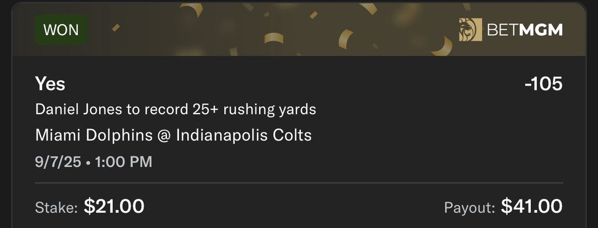 SteelMustafa412's tweet image. First NFL Sunday Recap 🔥

49ers -1.5 ✅
Olave o49.5 Rec Yds ✅
Jones o24.5 Rush Yds ✅
Franklin 40 Rec Yds (+350) ✅

Conner o66.5 Rush Yds 💩
(.5U) Franklin 50+/70+ ❌

Lose some more on various boosted lays but finish the day in green (a little more than +1.5U) 💰💰

Already…