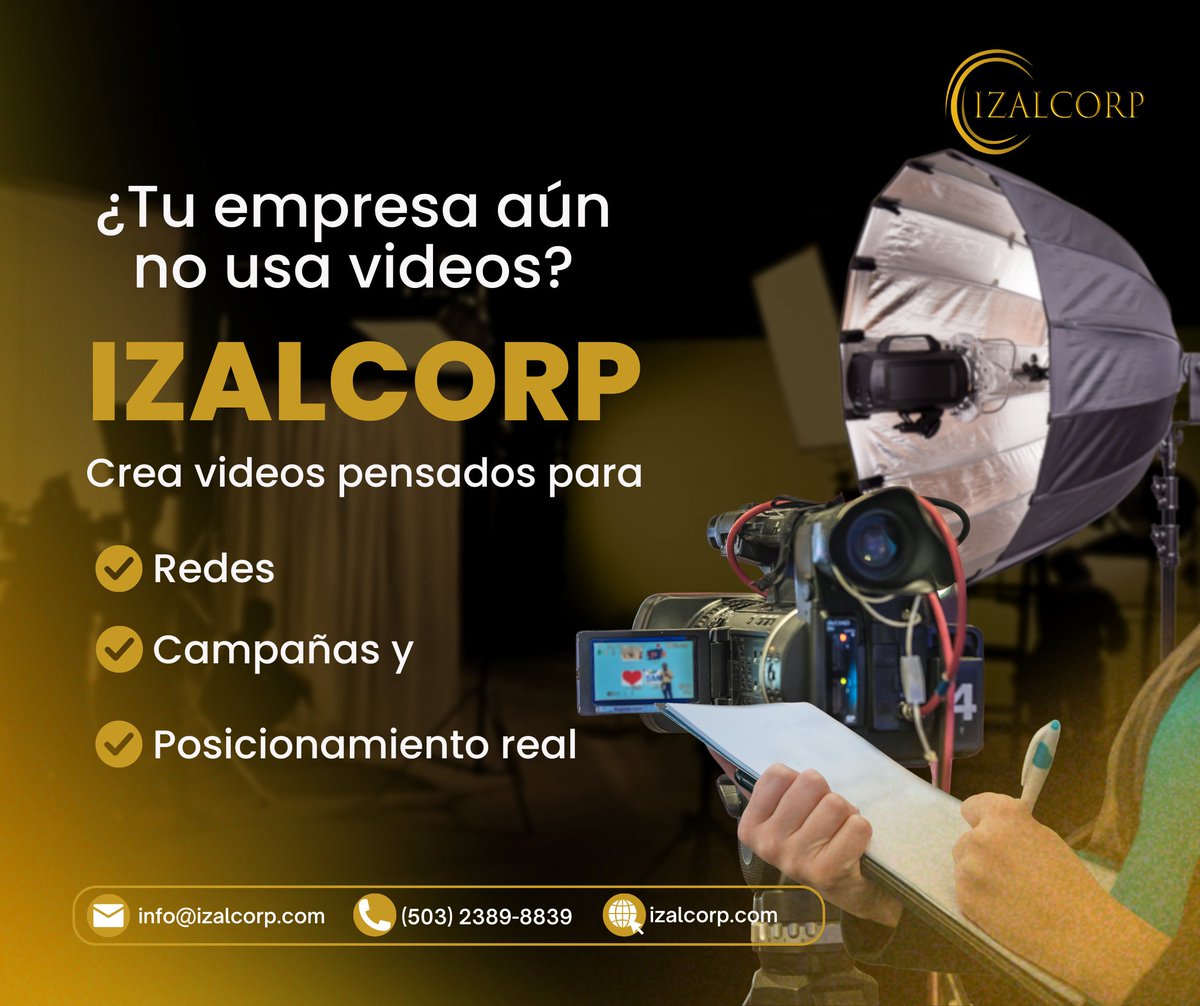 izalcorp's tweet photo. 🎥 ¿Tu empresa aún no comunica en video?
Entonces tu competencia ya te lleva ventaja.

Los videos no solo atraen más…
👉 Venden más, explican mejor y conectan más rápido.

En Izalcorp transformamos ideas en videos que generan resultados reales.

#Izalcorp #VideoMarketing https://t.co/oHlunNqa11