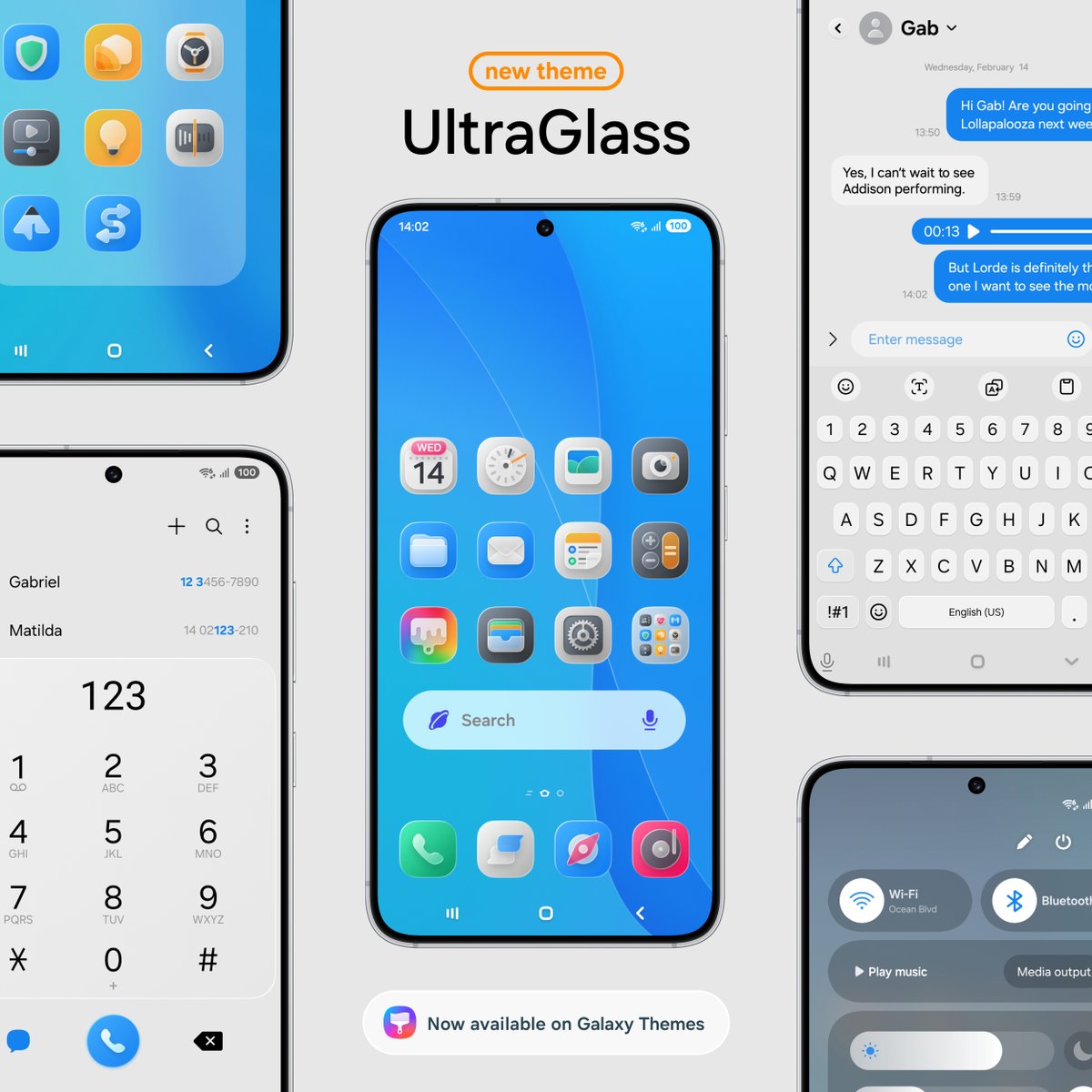It's liquid glass season 🫧

My new theme UltraGlass is now available for download in light and dark versions on Galaxy Themes

Download it here ➡️ apps.samsung.com/theme/ProductD…

Don't forget to rate &amp; comment on Galaxy Themes and follow me on social media ✨ linktr.ee/flthemes