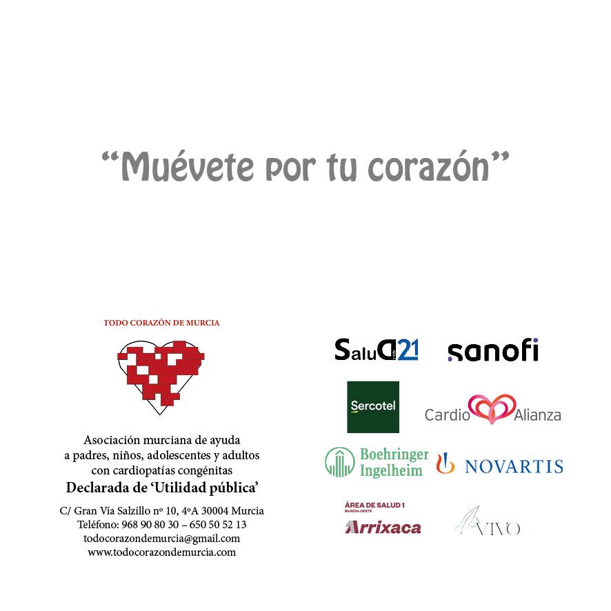 Otro año más conmemoramos el Día Mundial del Corazón con nuestras XVIII Jornadas sobre Cardiopatías Congénitas, con temas muy interesantes que nos interesan y nos preocupan.
Si estás interesado escríbenos todocorazondemurcia@gmail.com o llámanos al 650 50 52 13. 

¡Te esperamos!