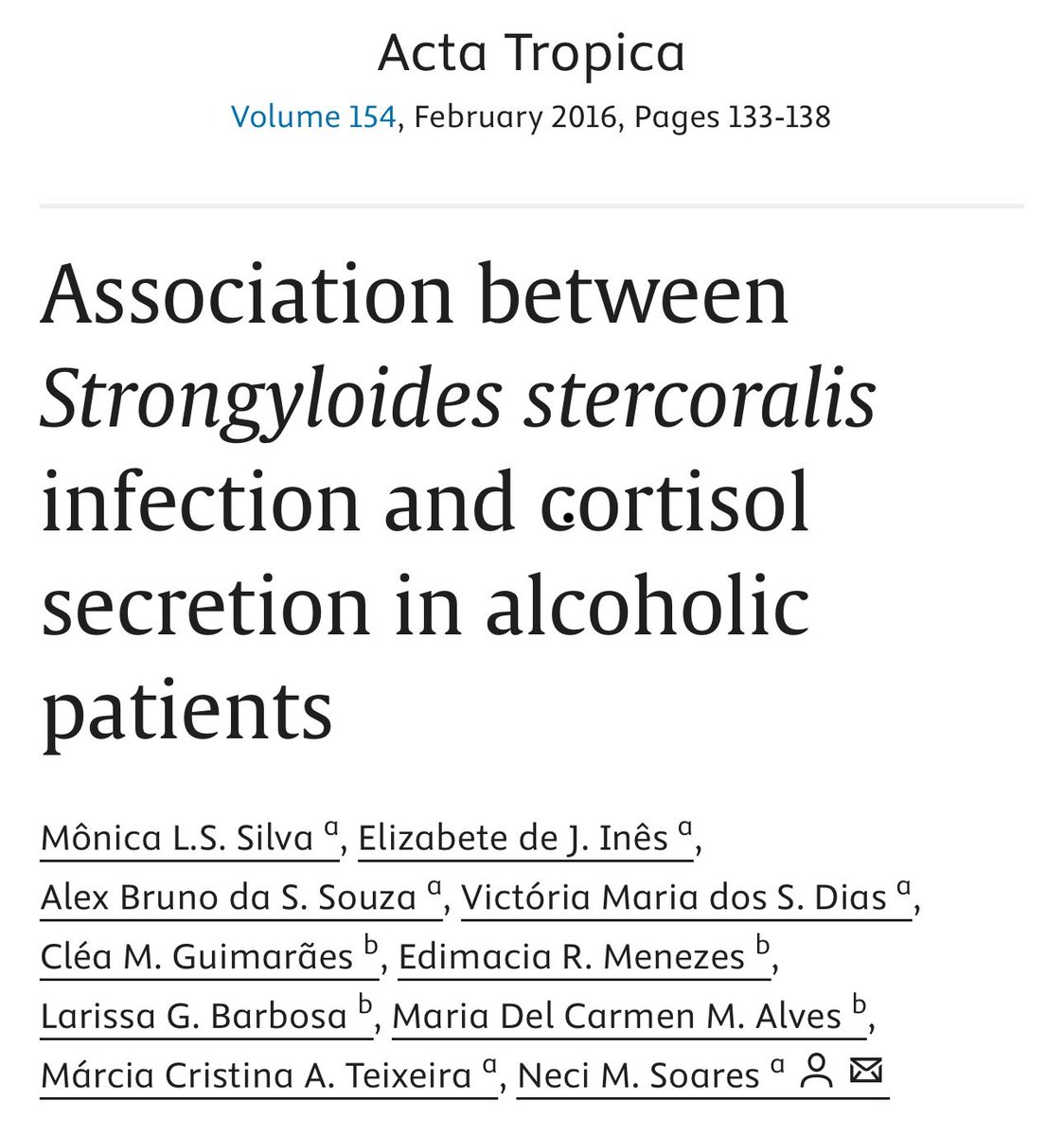 So there’s an alcoholic’s parasite too…anyone stopped being alcoholic after taking a couple rounds of ivermectin? Usually dosing is double the lowest dose (so 0.2mg/kg) and repeated after a week or two.

“A higher prevalence of Strongyloides stercoralis infections has been