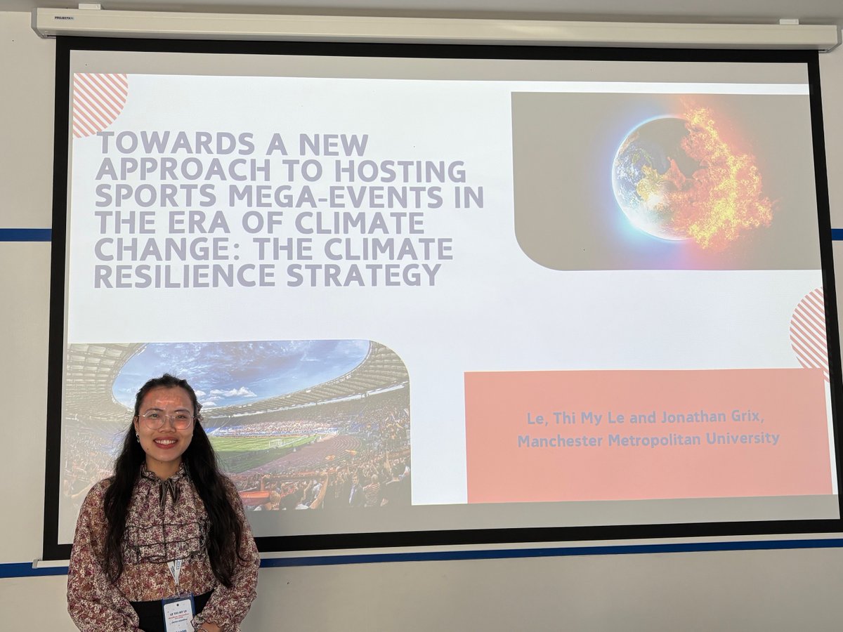 SPU_MMU's tweet image. The Sport Policy Unit was well represented at the 2025 European Association for Sport Management conference in Budapest, Hungary. PhD candidate, Thi My Le Le, Drs @Swarali_Patil2, Ryuta Yoda, @NorritoAlessio, and @DrLarissaDavies shared their work at the conference.