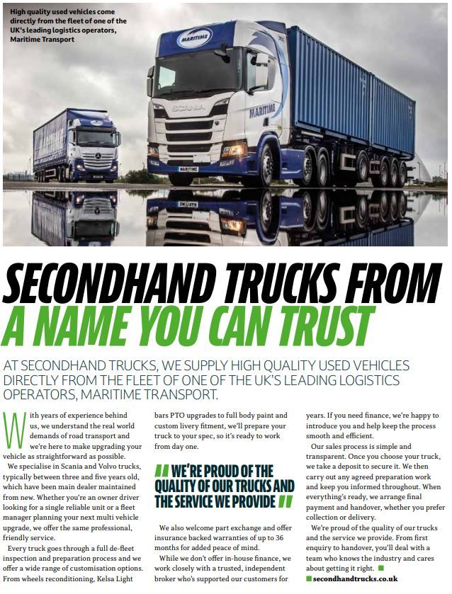 Check out Secondhand Trucks in the months copy of CVDriver! Call Ian on 07801 100 200 for more information #cvdriver #secondhandtrucks #maritimetransport #article #ad
