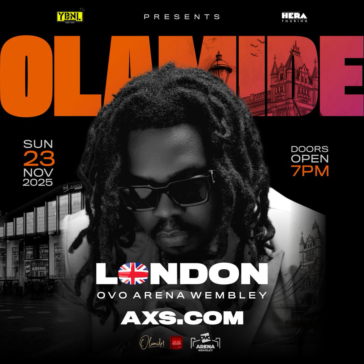 📣 Afrobeats music icon <a href="/Olamide/">Olamidé</a> will headline an electrifying concert at the legendary <a href="/ovoarena/">OVO Arena Wembley</a> Wembley on 23 November 2025.

#OVOLIVE Presale: 10AM Wednesday 10 September
💚Venue Presale: 10AM Thursday 11 September via newsletter 
🎟️ Tickets: 10AM Friday 12 September

#olamide