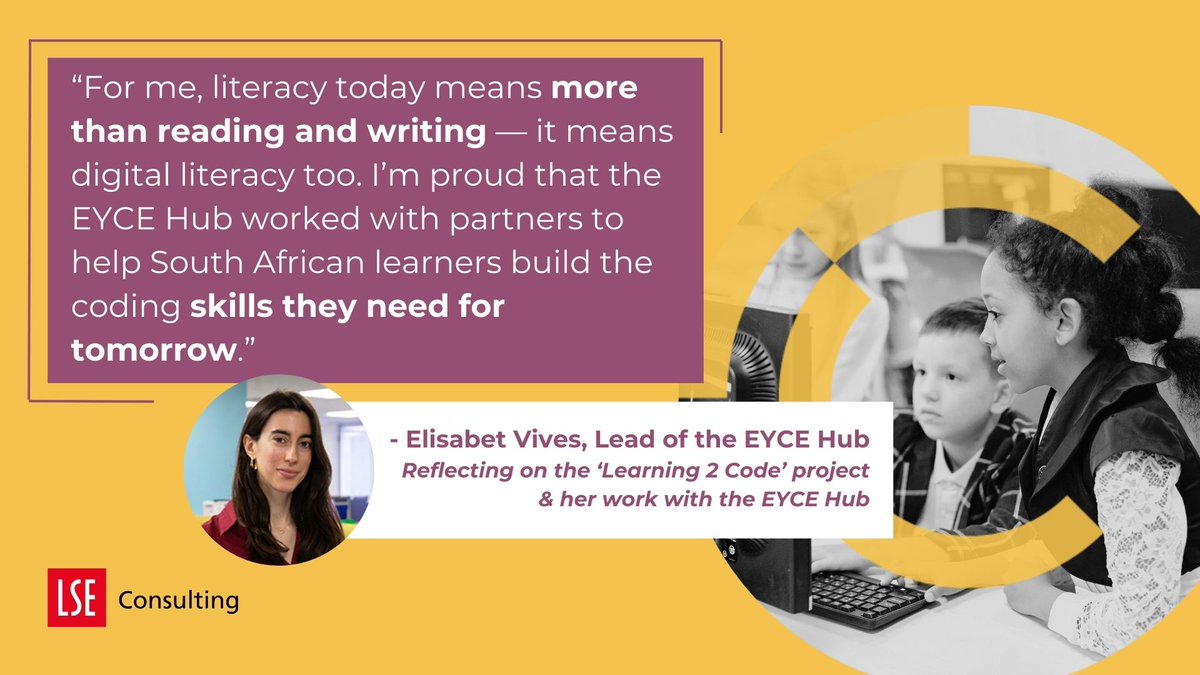 📚 On #InternationalLiteracyDay, we highlight the work of our Education, Youth and Civic Engagement (EYCE) Hub, which explores how #education can drive #opportunity and #impact, like through the 'Learning 2 Code' project. 

🔗 Learn more about EYCE’s work: lse.ac.uk/business/consu…