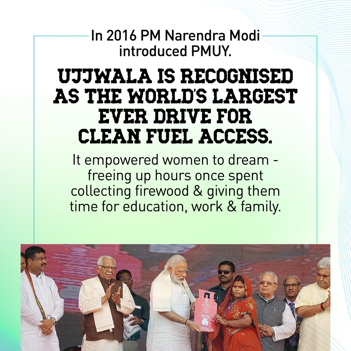 PM Ujjwala Yojana - the world’s largest clean fuel revolution.
•10.33 crore deposit-free LPG connections transforming kitchens across Bharat
•LPG penetration up from 61.9% in 2016 to nearly universal coverage today
•LPG at Rs 553 per 14.2 kg cylinder with Rs 300 subsidy - just