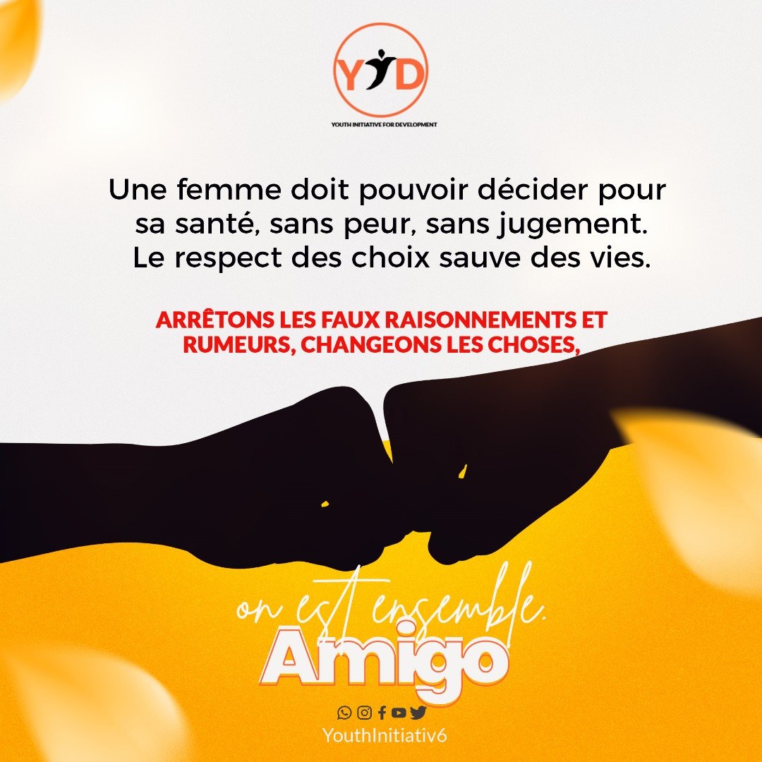 YouthInitiativ6's tweet image. L'autonomie, c'est le pouvoir de décider pour soi-même. En matière de santé, ce pouvoir n'est pas un privilège, c'est un droit fondamental.

On est ensemble Amigo 🤜🏾🤛🏾.

#Onestensemble #santépourtoutes #YID