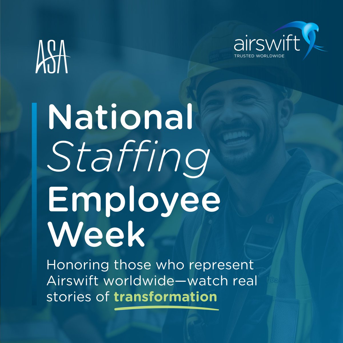 weareairswift's tweet image. 🎉 It’s #NSEW25! From Sept 8–15, we’re celebrating the amazing people who make staffing a bridge between talent &amp;amp; opportunity.

At Airswift, we help careers take flight. 🚀

📽️ Watch real contractor stories: hubs.ly/Q03H2ftN0
#WeAreAirswift #NationalStaffingEmployeeWeek