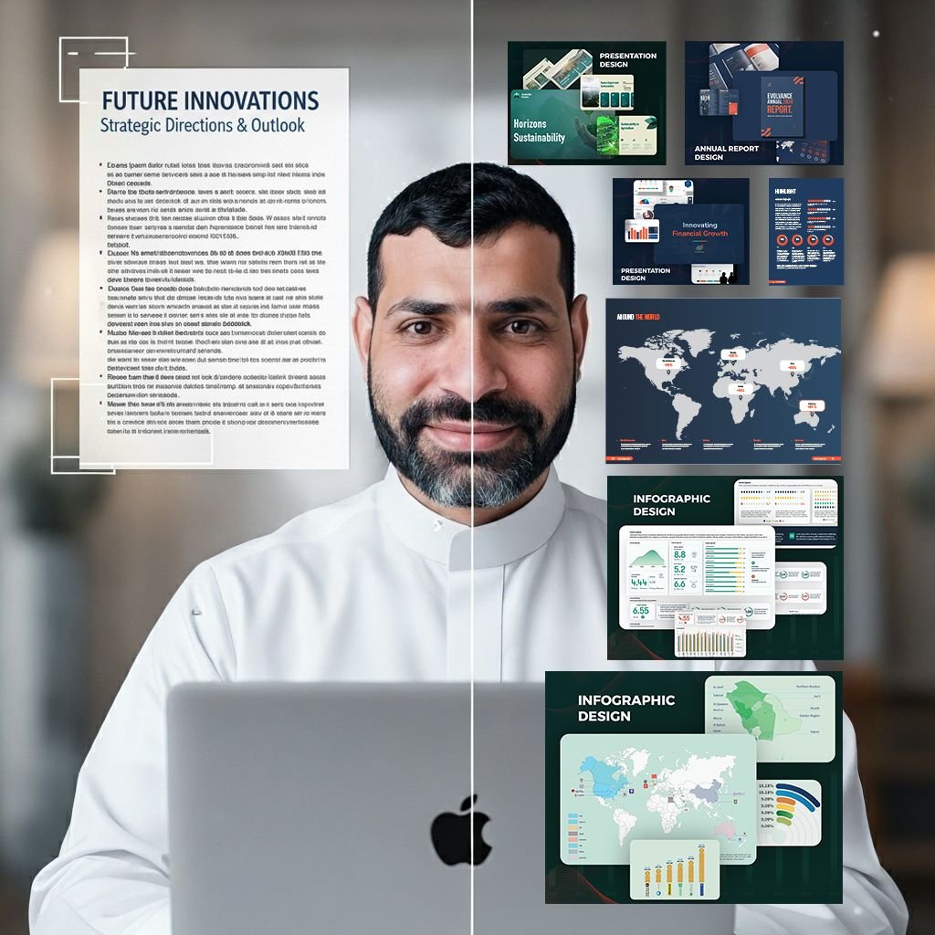 GraphifyPro's tweet image. كثير من الاجتماعات تضيع فكرتها بسبب عرض طويل أو تصميم غير واضح.
وهنا يجي دوري.