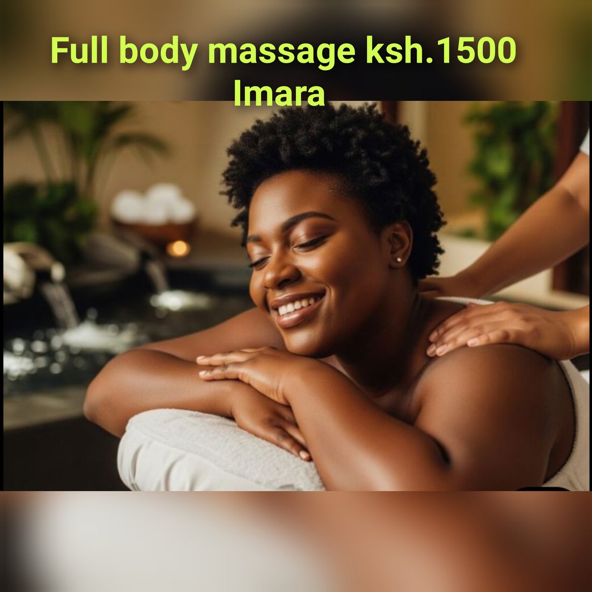 Full body massage ksh.1500,☺️Full body scrub ksh.1500☺️
0729505399
Imara daima,Mombasa road .
Incalls and housecalls available 
24/7
#mombasaroadmassage # nairobimassage 
#southbmassage#nurumassage#nairobisouthc#imaradaimamassage #nairobiwestmassage
