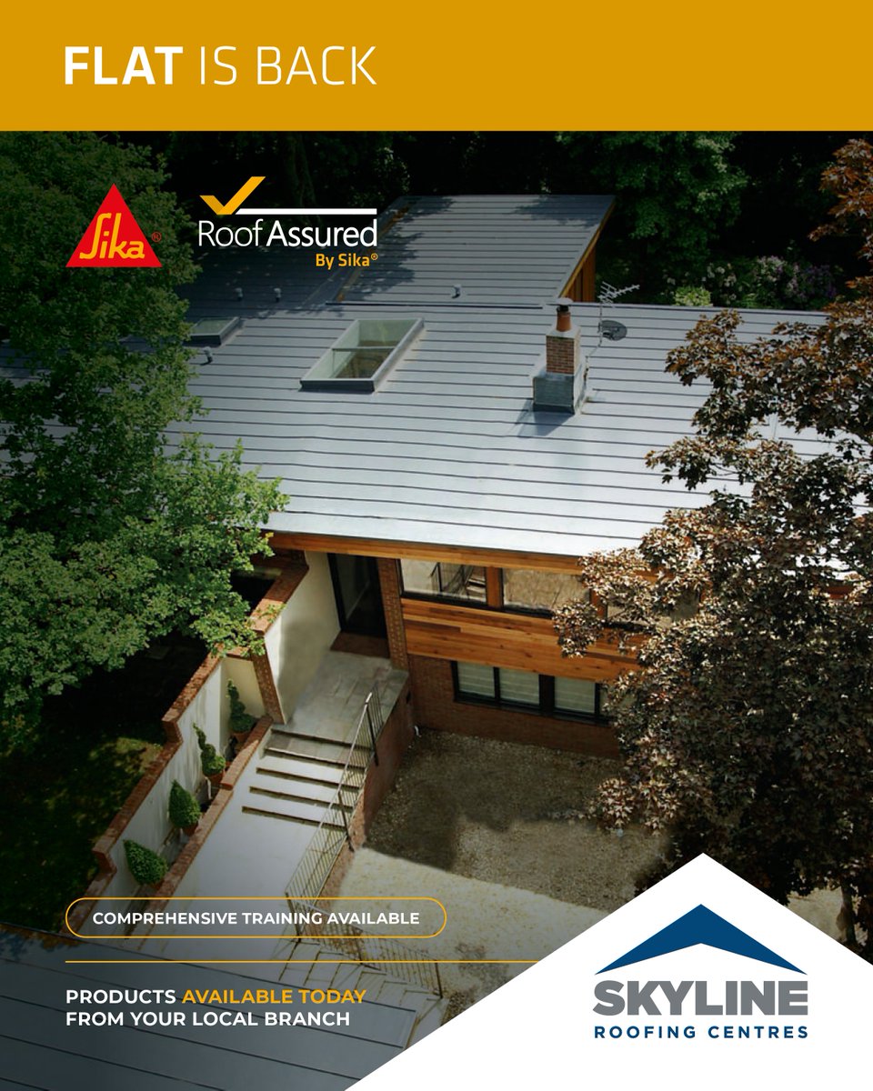 Built to withstand all the elements.

Sika’s roofing systems deliver proven durability backed by decades of expertise. And as a premier Sika stockist, Skyline has you covered.

The Sika team regularly visit our branches to advise on:
• Flat Roof Systems
• Liquid Systems
•
