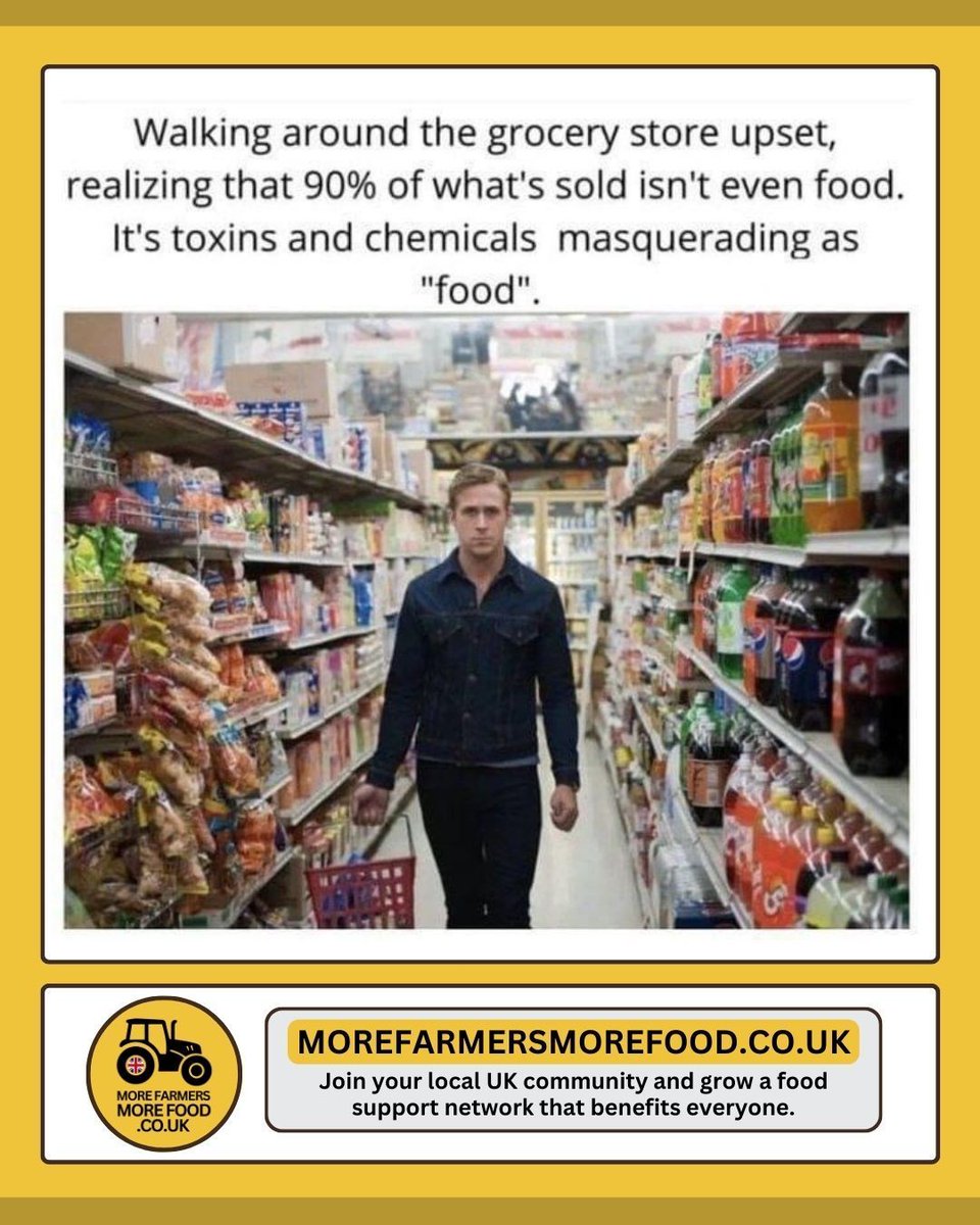 MoreFarmersUK's tweet photo. 90% junk in stores—grow real! https://t.co/7tANgHn6Po
