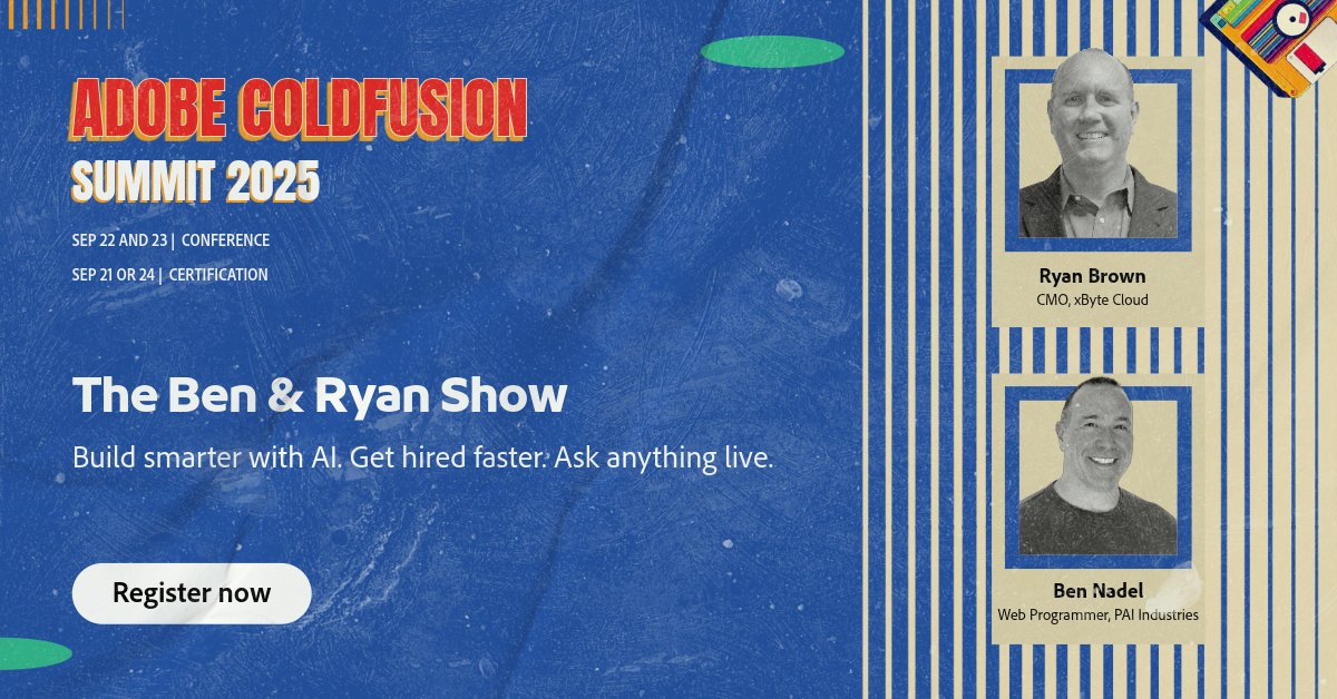 coldfusion's tweet image. Real talk on AI and your CF career. Join Ben and Ryan for live Q&amp;amp;A with hiring managers and working CF devs. Stream worldwide.
🔗 cfsummit.adobeevents.com

#ColdFusion #CFML #AIinDev #CFSummit2025