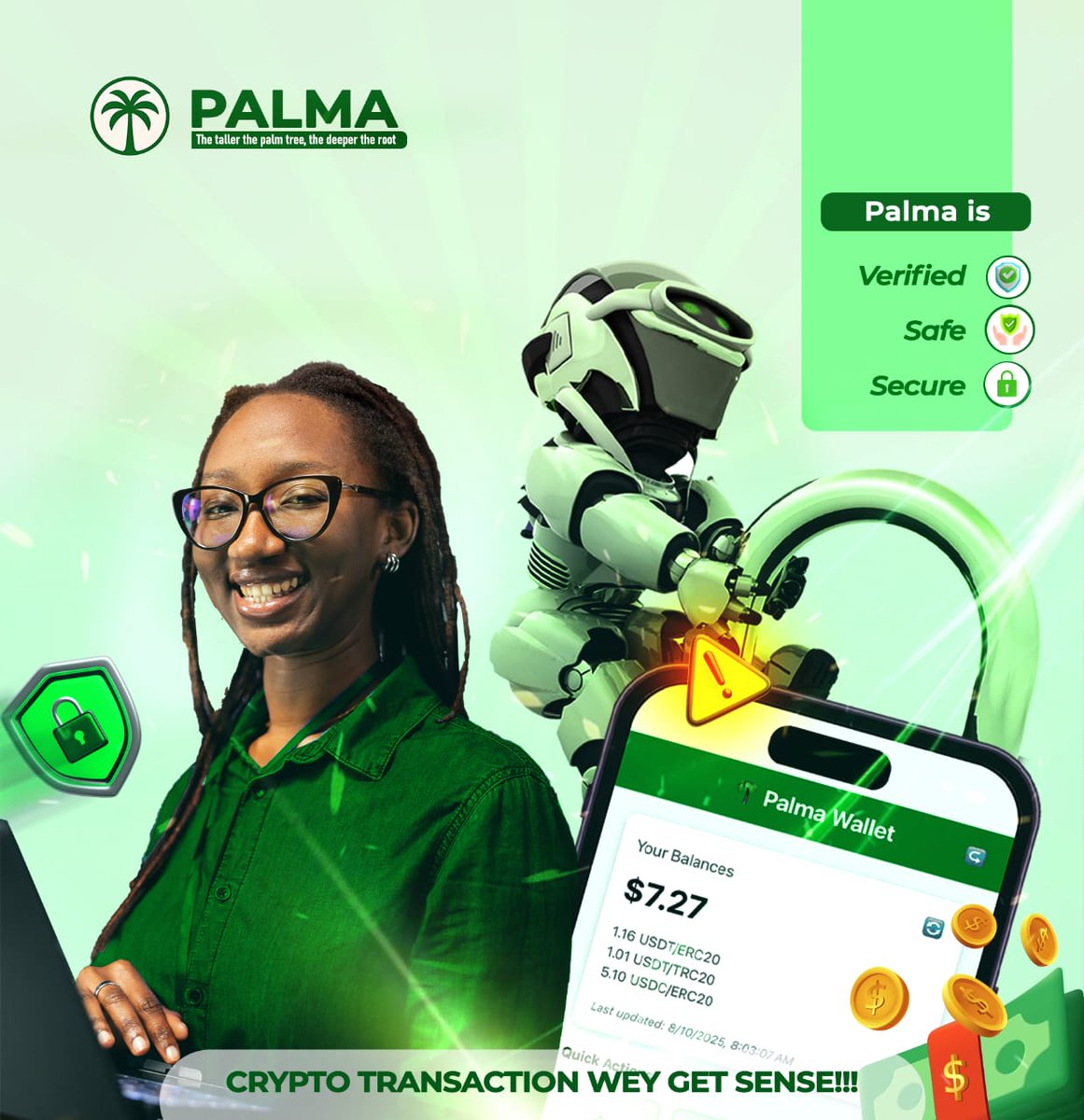 Palma_Wallet's tweet photo. The difference between crypto confusion and crypto confidence?

𝙋𝘼𝙇𝙈𝘼 Wallet💚🌴

It's Monday morning...
Stop letting crypto transactions stress you out😤

With Palma wallet, every transfer is;
➪ Verified
➪ Safe
➪Secure

Why settle for confusion when you can have clarity? https://t.co/fE9sHjSZaD