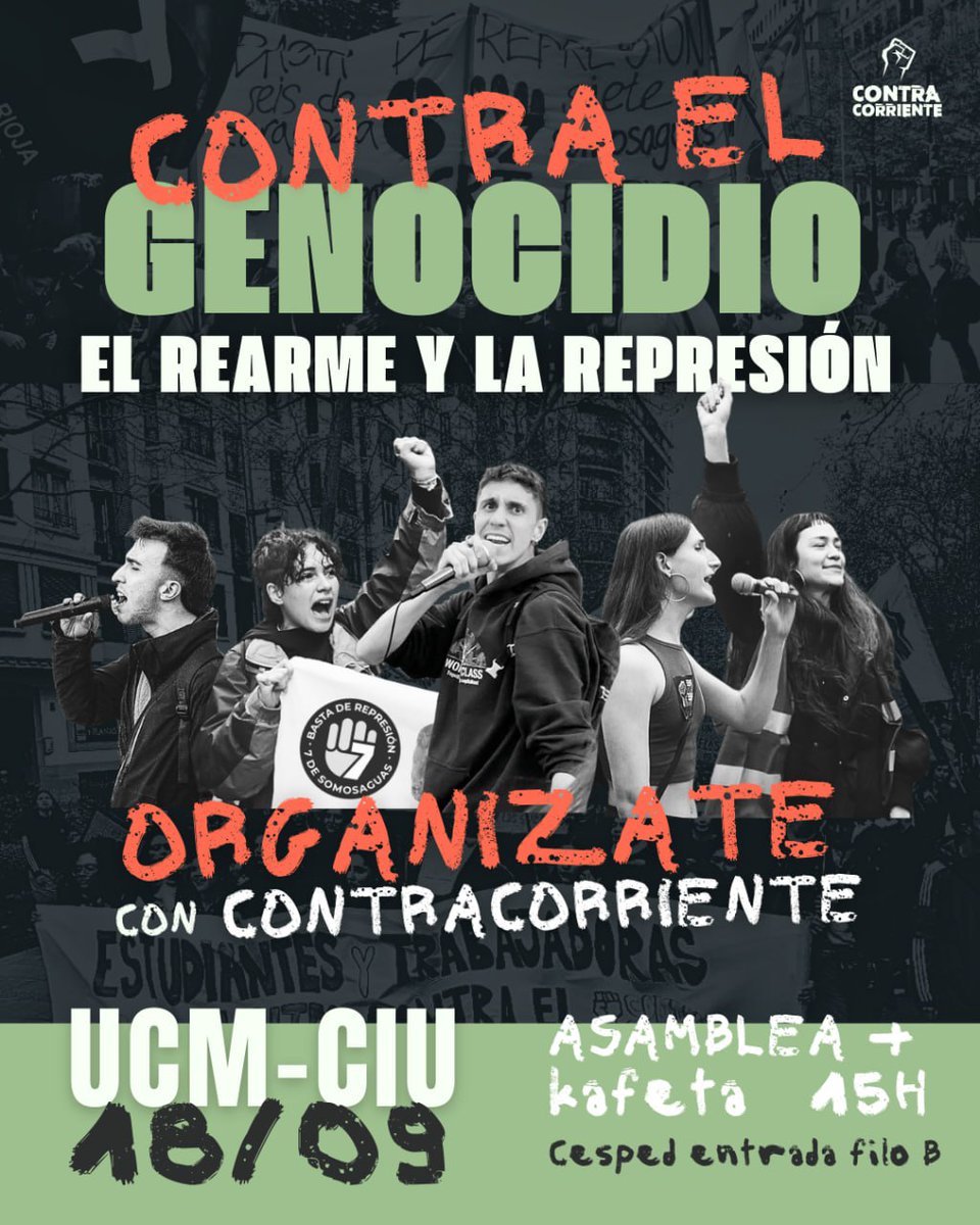 Ven a conocernos a la asamblea de presentación en tu campus:
11/09: UNIZAR
16/09: UC3M
17/09: Somosaguas
17/09: UCM-CIU, UAM
23/09: UAB, UB Raval

(2/3)