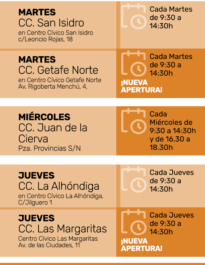 La Oficina de Hogares Saludables de la Emsv cuenta ya con 6 puntos de información  en todo #Getafe en materia del Hogar. Se presta asesoramiento en distintos Centros Cívicos en materia de suministros, rehabilitación y comunidades energéticas o autoconsumos, entre otros.
Más info