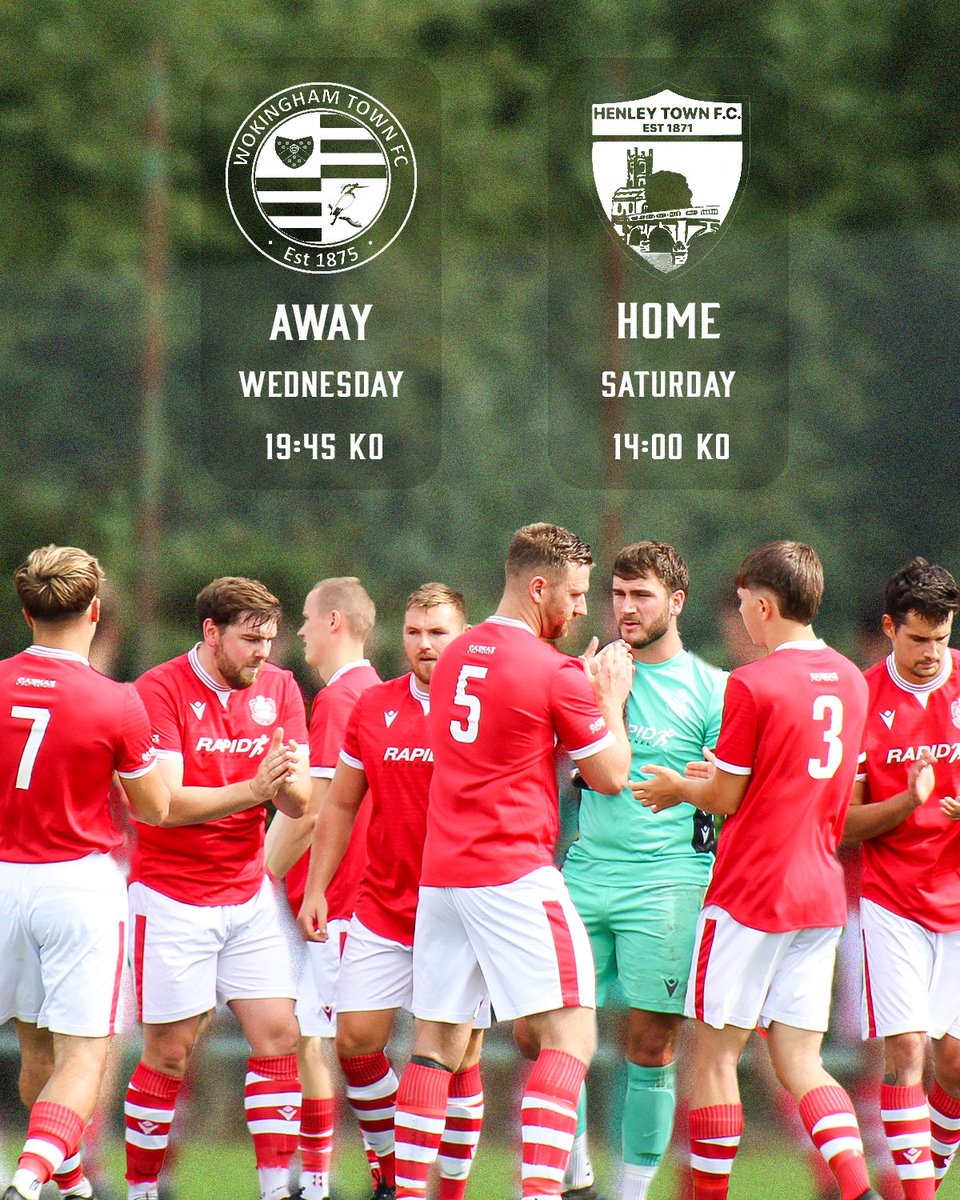 Goooooood morning, Newbury fans! 

We’ve got another huge week ahead with a double header on the cards:

⚽ Wednesday 🆚 Wokingham Town Reserves
🏟️ Saturday 🆚 Henley Town

It’s been a fantastic start to the season, both on and off the pitch, and your incredible support has