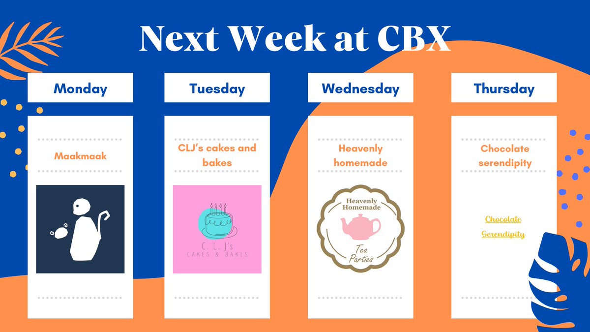 A tasty week ahead here at CBX Reception 📷