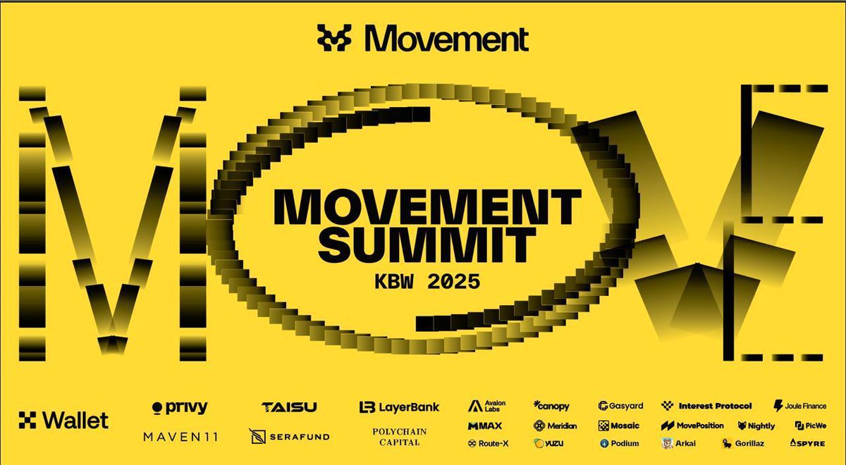 Movement Hub Hanoi (@movementhubhn) on Twitter photo Movement sẽ có mặt tại KBW.
Korea Blockchain Week đang đến gần và Movement sẽ có mặt mạnh mẽ với 3 events chính:
📅 Movement Summit - 23/9
🔗 luma.com/jf5mgo00
📅 Seoul Alpha Hunter (OKX Wallet x Movement) - 24/9
🔗 TBD
📅 Korea RWA Summit (sponsored by Movement sẽ có mặt tại KBW.
Korea Blockchain Week đang đến gần và Movement sẽ có mặt mạnh mẽ với 3 events chính:
📅 Movement Summit - 23/9
🔗 luma.com/jf5mgo00
📅 Seoul Alpha Hunter (OKX Wallet x Movement) - 24/9
🔗 TBD
📅 Korea RWA Summit (sponsored by