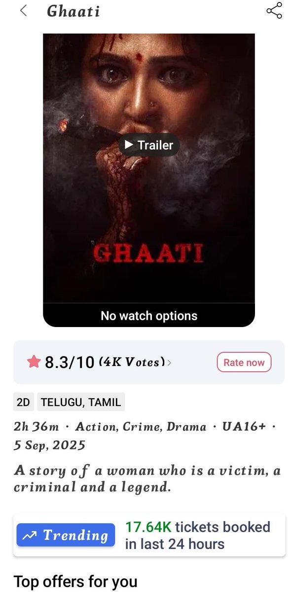 Kanimxzhiyee's tweet photo. @scrollcinema Lifetime collection of Annapoorni 😭😂

#Ghaati anushka flop movie collection >>>> bitchatara 6+ combined movie collection https://t.co/yX51FrsLXr