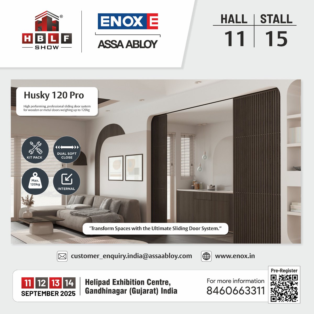 HBLFShow's tweet image. 𝐑𝐞𝐝𝐞𝐟𝐢𝐧𝐞 𝐭𝐡𝐞 𝐰𝐚𝐲 𝐝𝐨𝐨𝐫𝐬 𝐦𝐨𝐯𝐞!
Enox Assa Abloy’s Husky 120 Pro – engineered for performance, designed for elegance.

#Enox #AssaAbloy #SlidingDoorSystem #ModernDoors #InteriorSolutions #DualSoftClose #SmoothSliding #StrongDoors #WoodenDoorSolutions