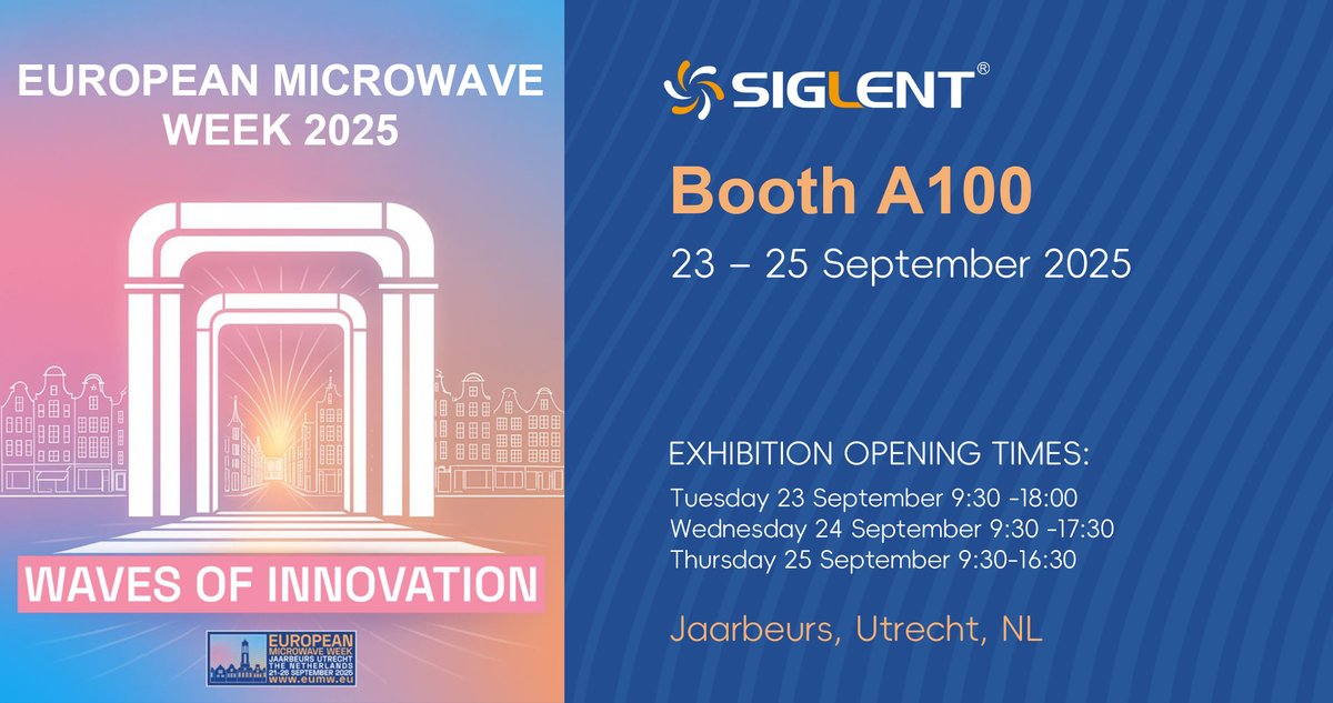 SIGLENT will be exhibiting at European Microwave Week 2025, hosted by <a href="/eumweek/">European Microwave Week (EuMW)</a> this September.
We will present our latest RF Solutions and welcome you to visit us at Booth A100 to discuss innovations in RF and microwave technology.
Register now: eumw.eu/registration/