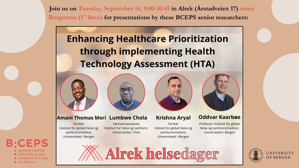 Bergen Centre for Ethics and Priority Setting tweet media