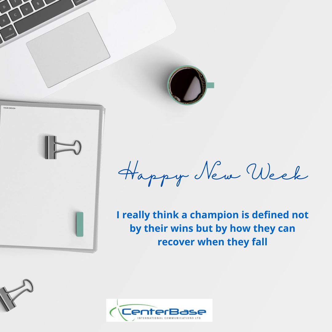 Centerbase1970's tweet photo. Happy New Week β¨ Remember, true champions are not defined by their wins, but by their ability to rise after every fall. Keep pushing, keep growing! πͺ
#NewWeekNewGoals #CenterBase https://t.co/PjHFcxu2vr