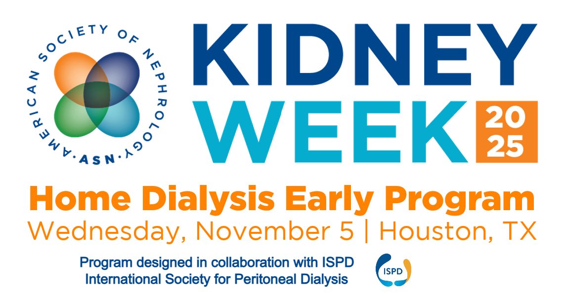 #ASNC2025 has partnered with the #ISPD1 to organize the first-ever home dialysis course! An educational opportunity not to missed - registration link :
asn-online.org/education/kidn…