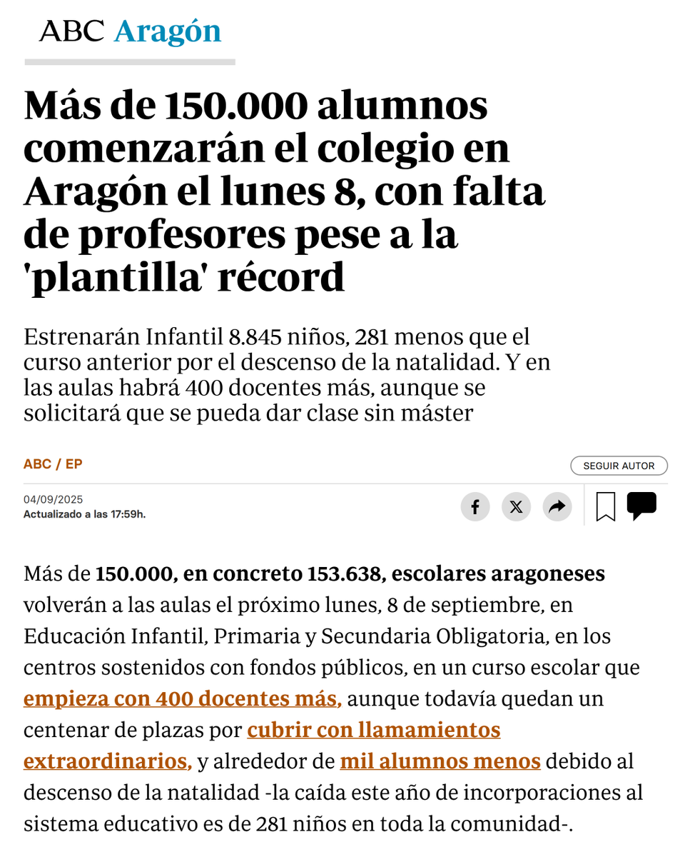 aragonpsoe's tweet photo. El #Aragón de 'luz y de color' de Azcón vs. el Aragón real:

👉 "Plantilla récord" donde faltan profesores en el inicio del curso escolar
👉 Recortes en el medio rural
👉 Frenazo a la gratuidad en la educación 0-3 años

...y todo con el presupuesto más alto de la historia 👇 https://t.co/uq4gCkRo7q